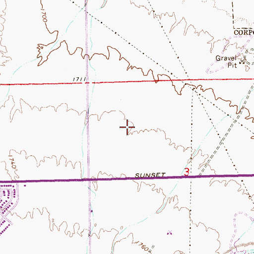 Topographic Map of Galleria at Sunset Shopping Center, NV