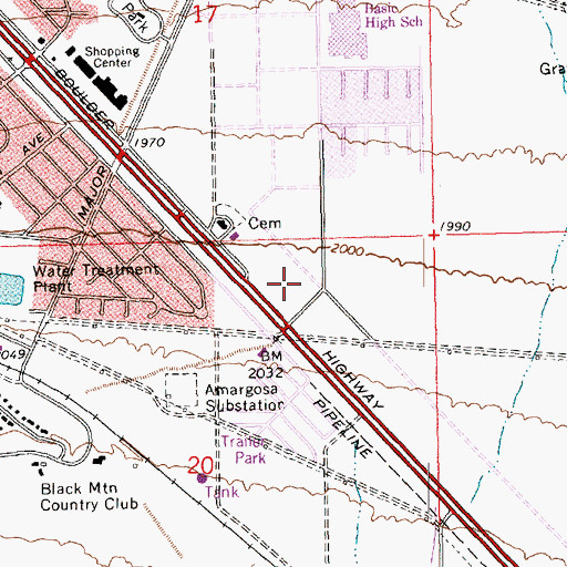 Topographic Map of Henderson Shopping Village Shopping Center, NV