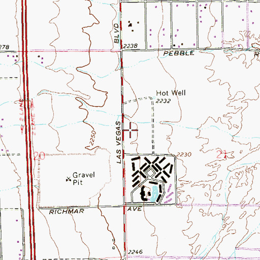 Topographic Map of Las Vegas Pointe Plaza Shopping Center, NV