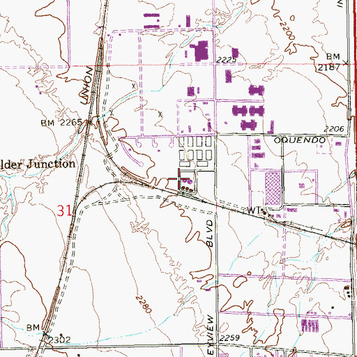 Topographic Map of Las Vegas Water Pollution Control Facility, NV