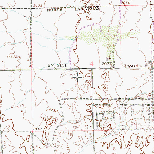 Topographic Map of North Mesa Plaza Shopping Center, NV