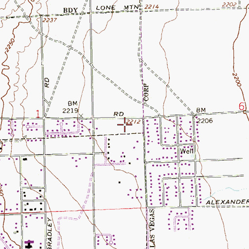 Topographic Map of North Ranch Parkway Shopping Center, NV