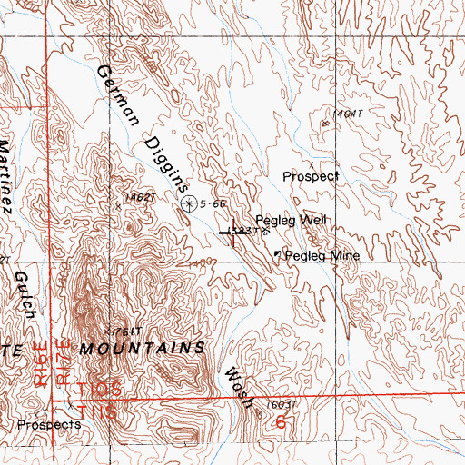 Topographic Map of Pegleg Well, CA