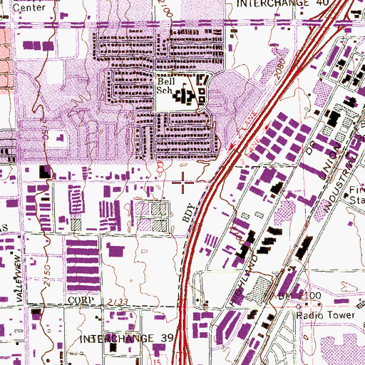 Topographic Map of Las Vegas Christian Center, NV