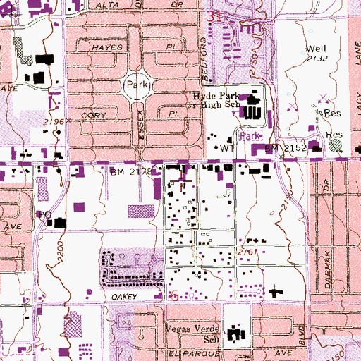 Topographic Map of Living Word Christian Church, NV