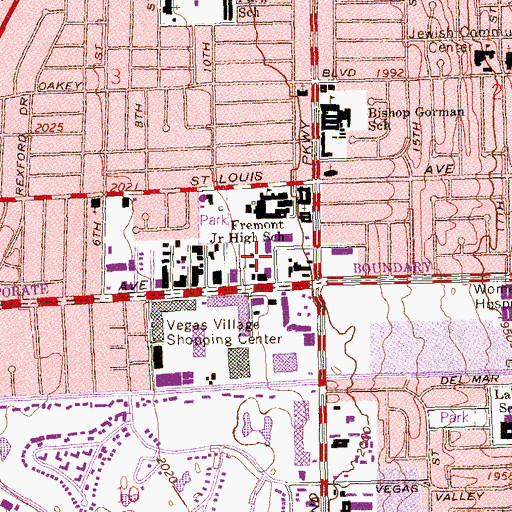 Topographic Map of Metropolitan Community Church, NV