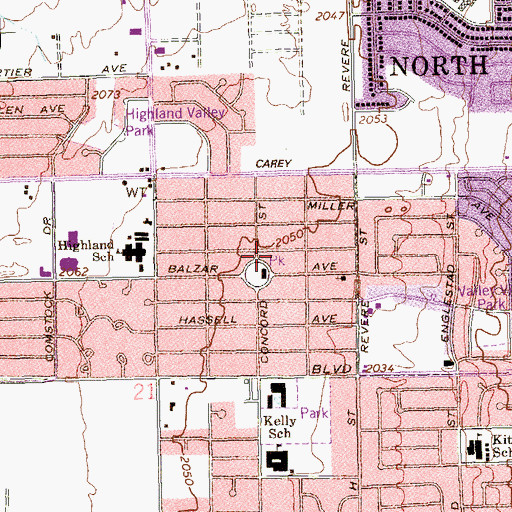 Topographic Map of Mount Sinai Missionary Baptist Church, NV