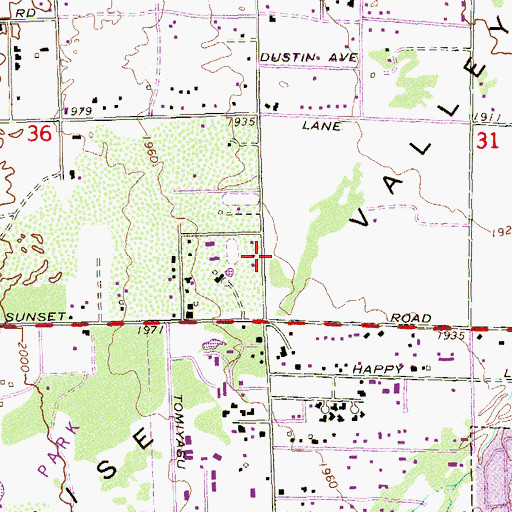 Topographic Map of New Community Church, NV