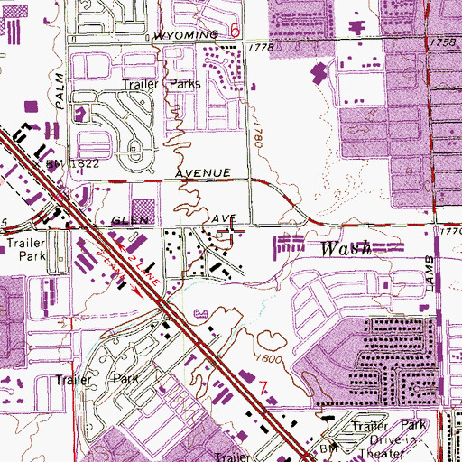 Topographic Map of New Hope Baptist Church, NV