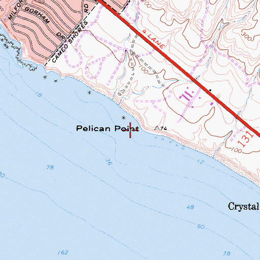 Topographic Map of Pelican Point, CA