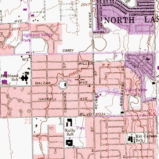 Topographic Map of New Hope Church of God in Christ, NV
