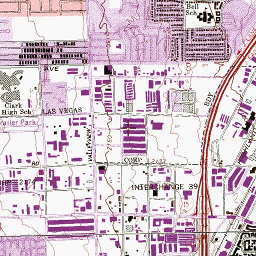 Topographic Map of New Hope Church of Las Vegas, NV
