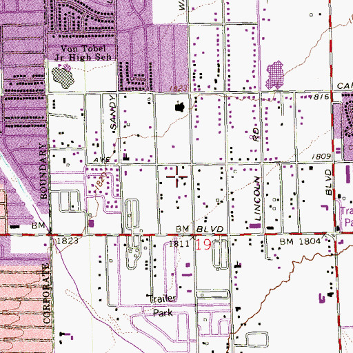 Topographic Map of New Horizon Christian Fellowship Church, NV