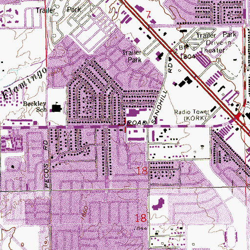 Topographic Map of New Horizon Gospel Assembly Church, NV