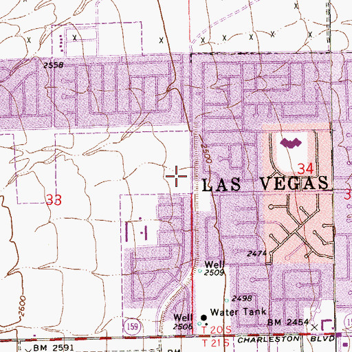 Topographic Map of New Life Seventh Day Adventist Church, NV