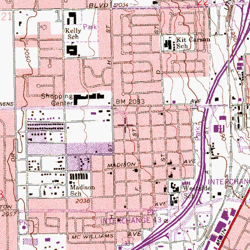Topographic Map of New Revelation Baptist Church, NV