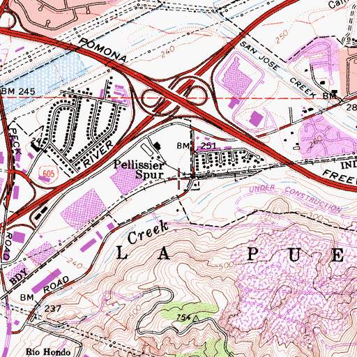 Topographic Map of Pellissier Spur, CA