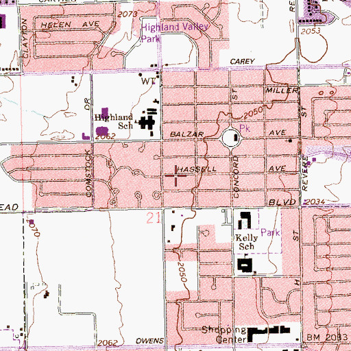 Topographic Map of Nursing Home Ministries Outreach Church, NV
