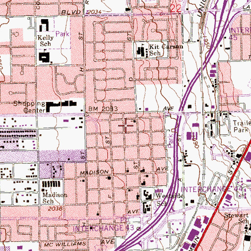 Topographic Map of Pilgrim Church of Christ Holiness Church, NV