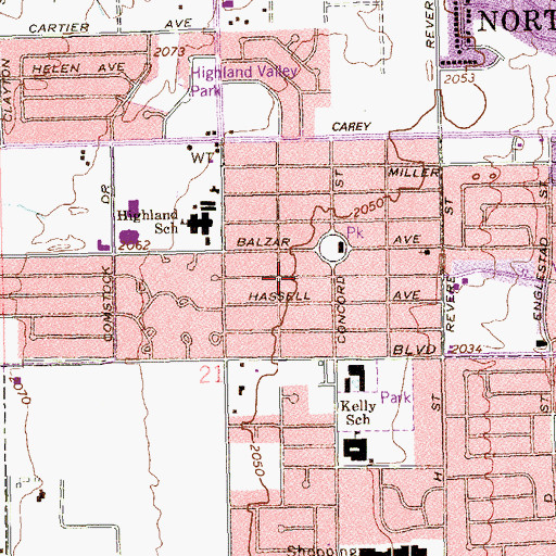 Topographic Map of Pleasant Grove Baptist Church, NV