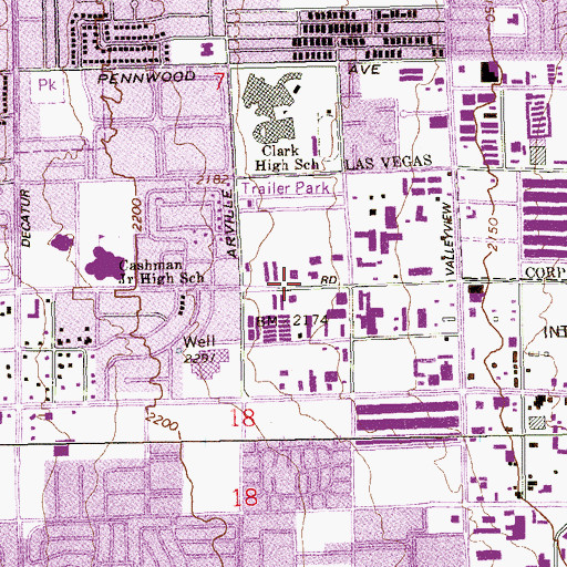 Topographic Map of Praise Church of Las Vegas, NV
