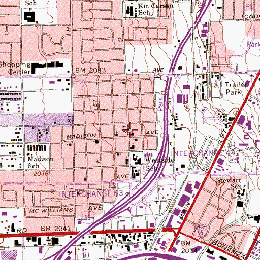 Topographic Map of Praise Temple Church of God in Christ, NV