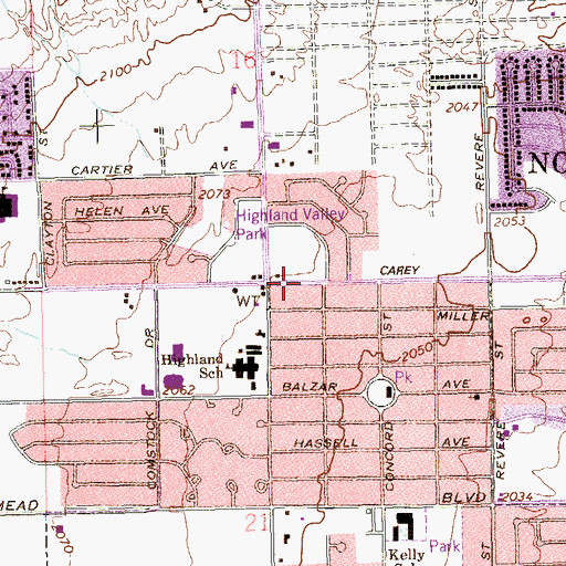 Topographic Map of Prayer Center, NV