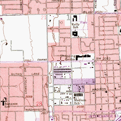 Topographic Map of Progressive Community Church of God in Christ, NV