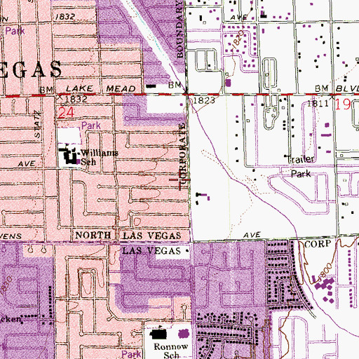 Topographic Map of Redeemer Lutheran Church, NV