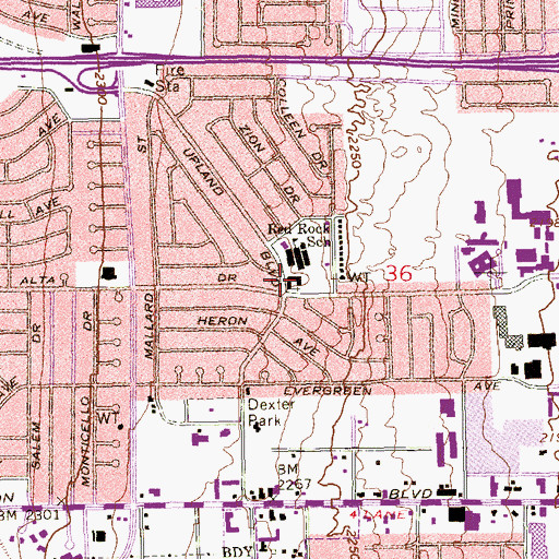 Topographic Map of Redrock Baptist Church, NV