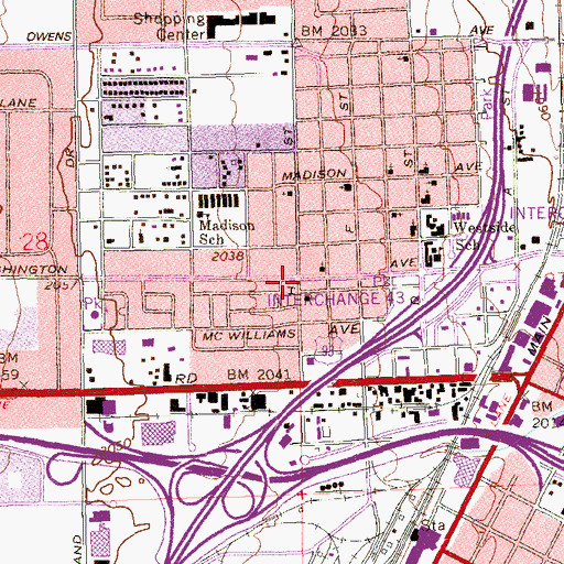 Topographic Map of Rehoboth Holiness Cathedral, NV