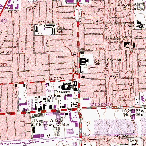 Topographic Map of Saint Anne Catholic Church, NV
