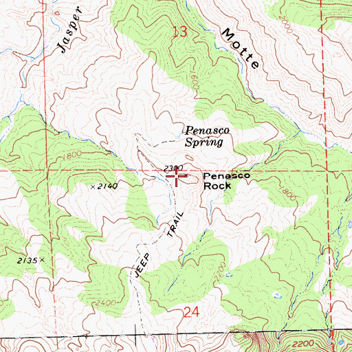 Topographic Map of Penasco Rock, CA