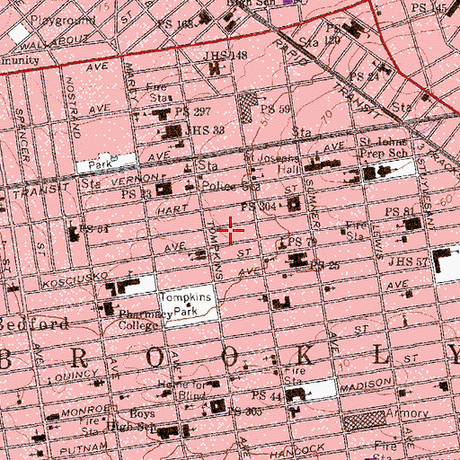 Topographic Map of Kismet Theatre (historical), NY