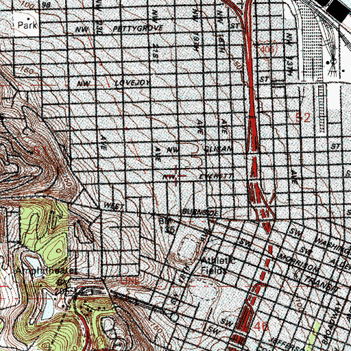 Topographic Map of Beth Israel Jewish Synagogue, OR