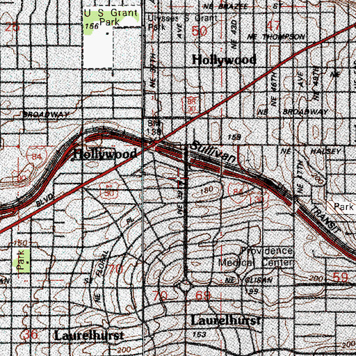 Topographic Map of Bethlehem Lutheran Church, OR