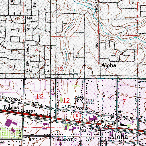Topographic Map of Bethlehem Lutheran Church, OR