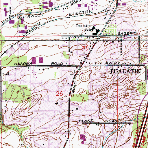 Topographic Map of Boones Ferry Community Church, OR