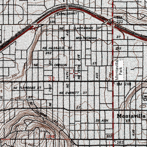 Topographic Map of Bridgeport United Church of Christ, OR