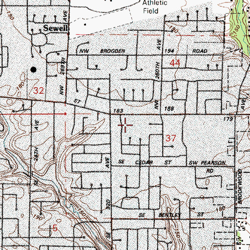 Topographic Map of Brookwood Baptist Church, OR