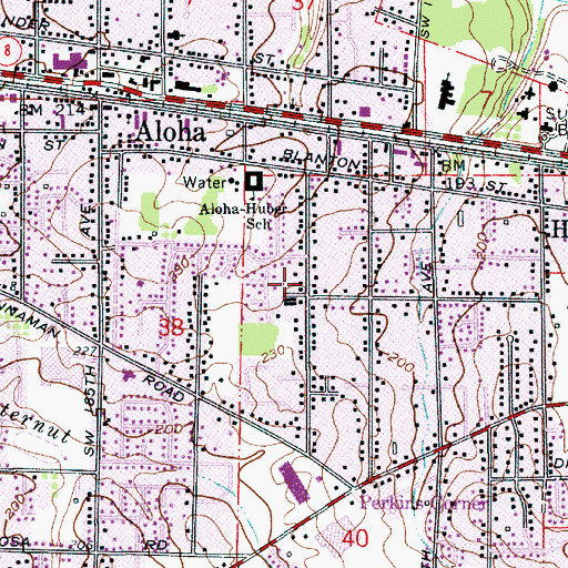 Topographic Map of Calvary Baptist Church, OR