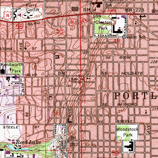 Topographic Map of Calvary Bible Church, OR
