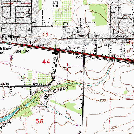 Topographic Map of Calvary Chapel Worship Center, OR