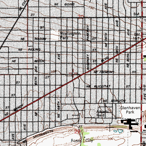 Topographic Map of Calvary Presbyterian Church, OR