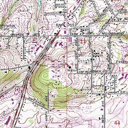 Topographic Map of Calvin Presbyterian Church, OR
