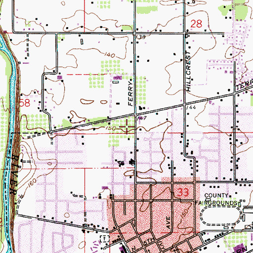 Topographic Map of Canby United Methodist Church, OR