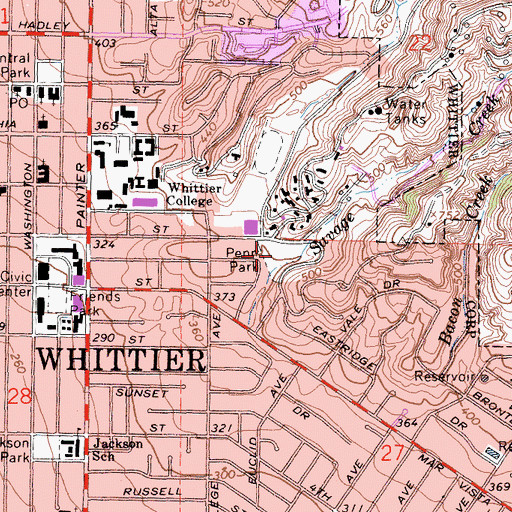 Topographic Map of William Penn Park, CA