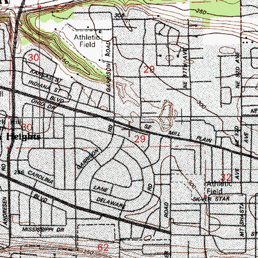 Topographic Map of Central Church of the Nazarene, WA