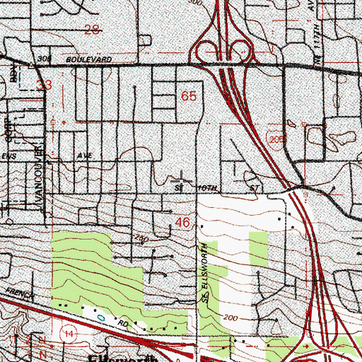 Topographic Map of Chinese Evangelical Church of Vancouver, WA