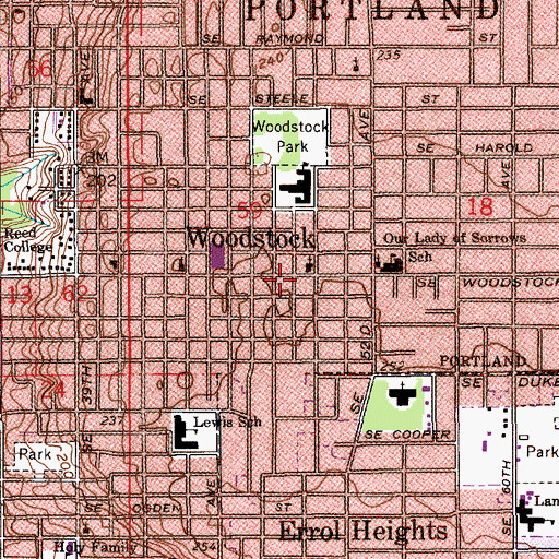 Topographic Map of Chinese Presbyterian Church, OR